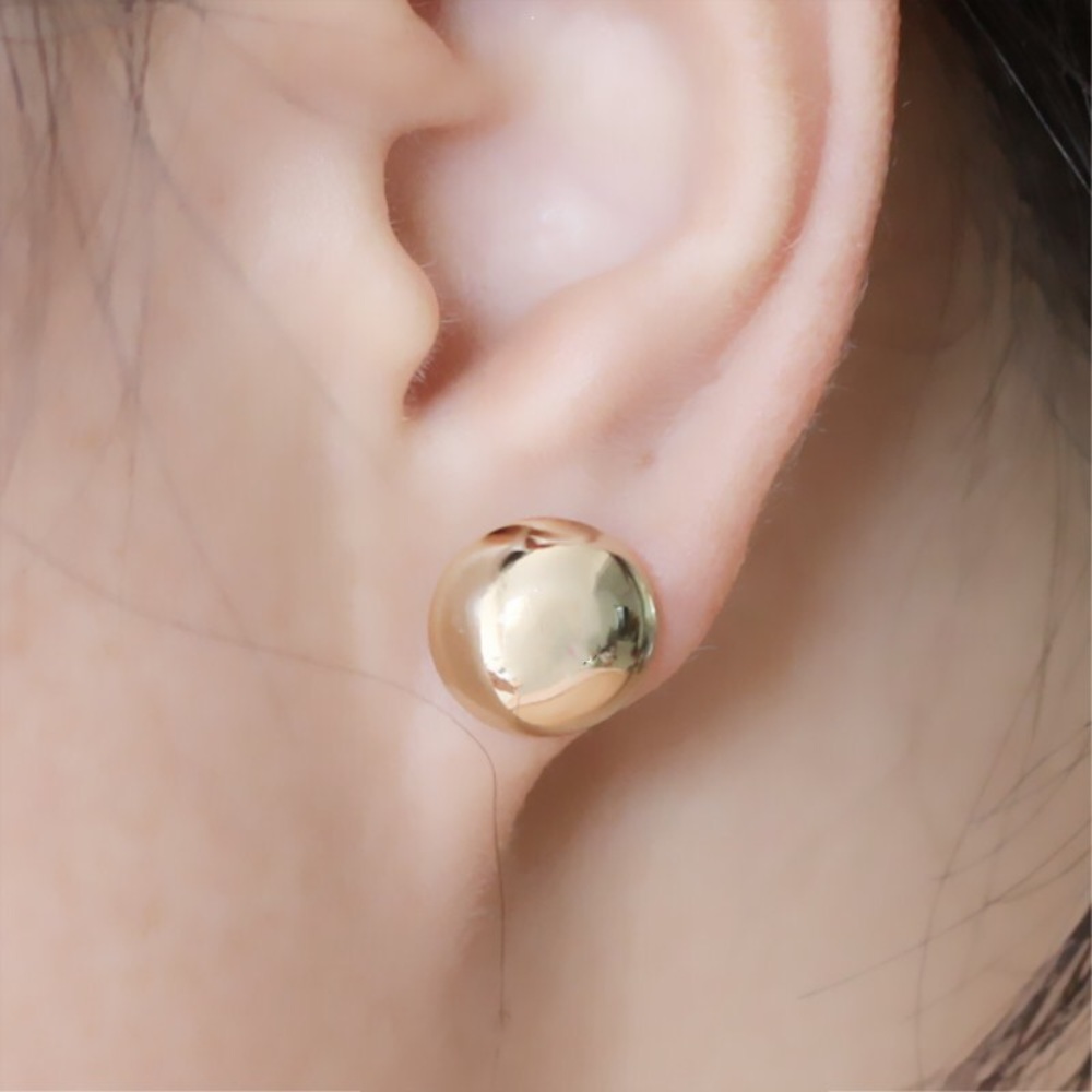 4pcs  Round Metal Ball Stud Earring Women